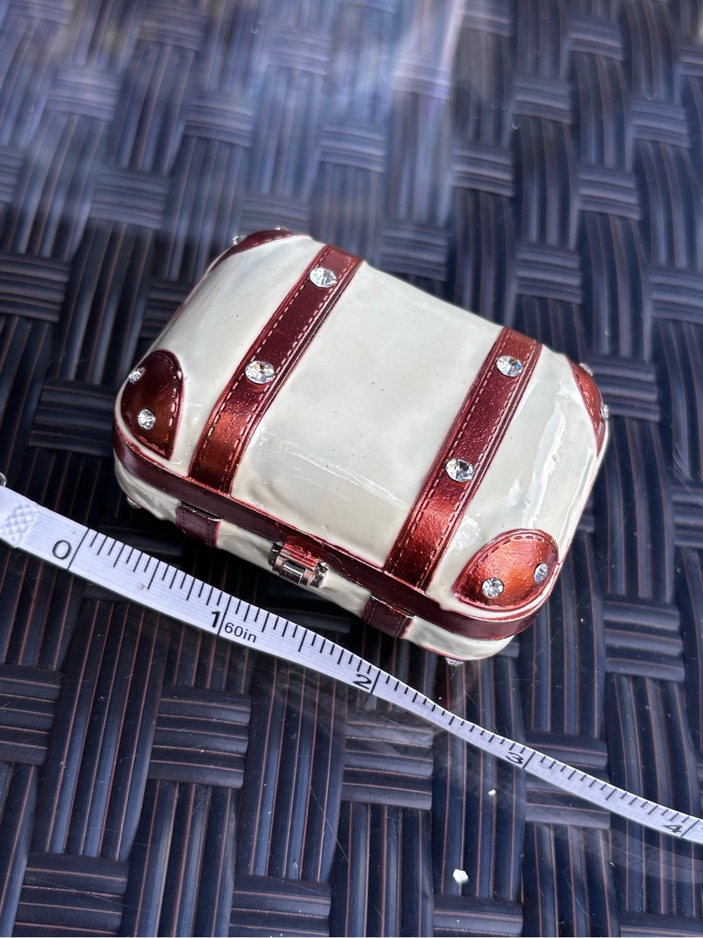 Classic Cream & Brown Travel case trinket